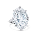 Platinum ring with very large oval diamond.